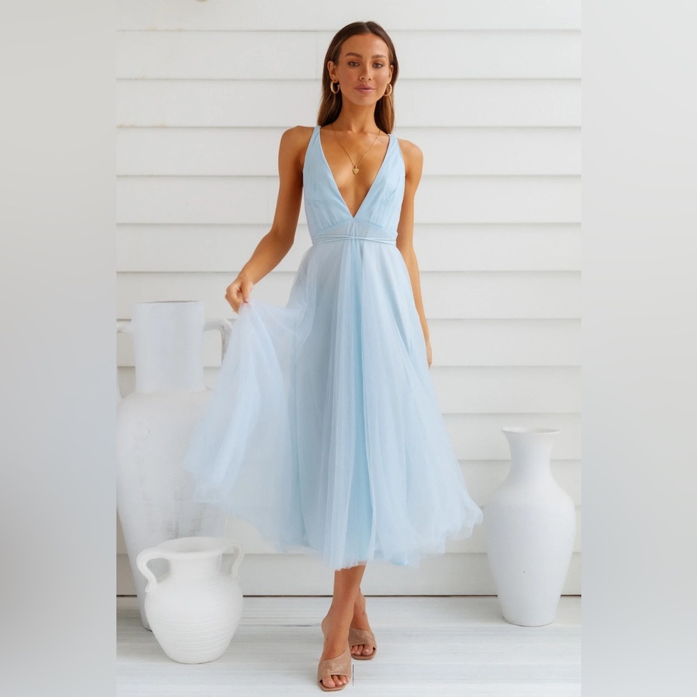 Hello Molly SUMMER CINDERELLA MIDI DRESS BLUE